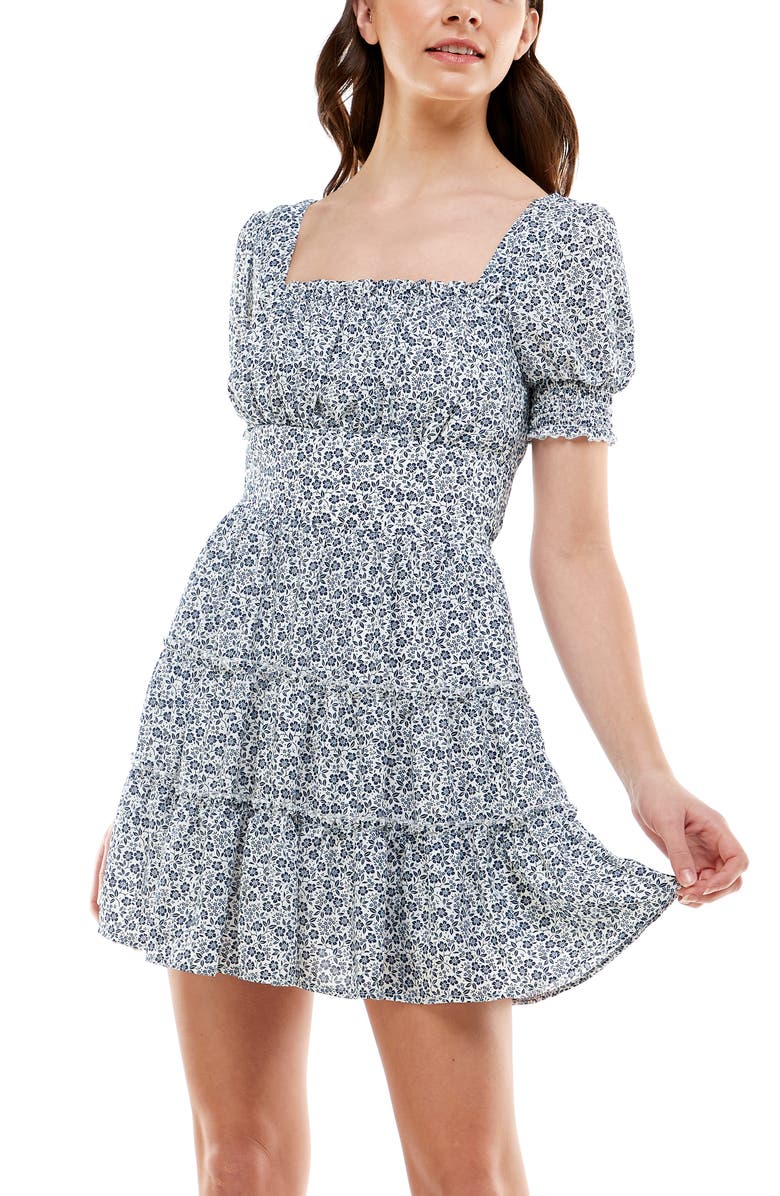 Row A Emma Floral Babydoll Minidress, Alternate, color,