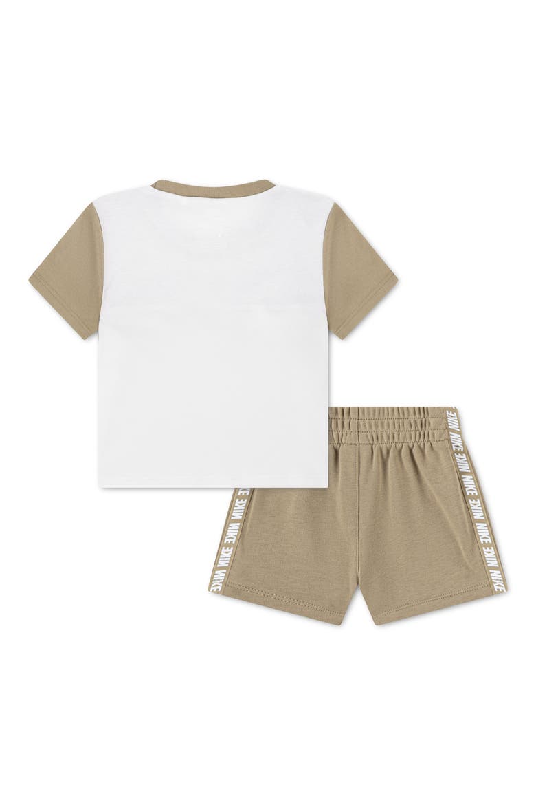 Colorblock Taping Tee & Shorts Set, Alternate, color, PARACHUTE BEIGE