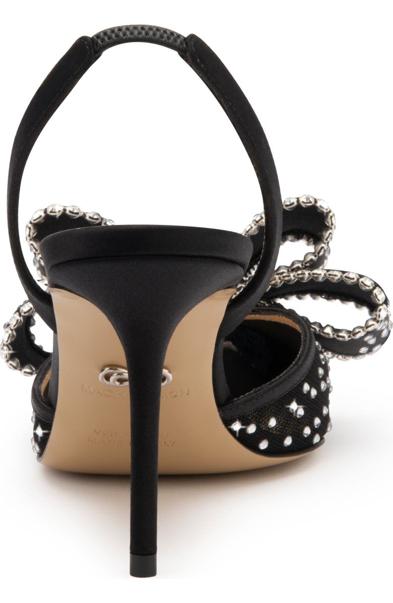 Mach & Mach Le Cadeau Bow Pointed Toe Slingback Pump, Alternate, color, Black