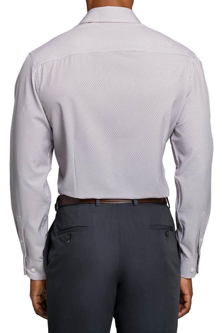 Slim Fit Tile Print Performance Dress Shirt, Alternate, color, KHAKI