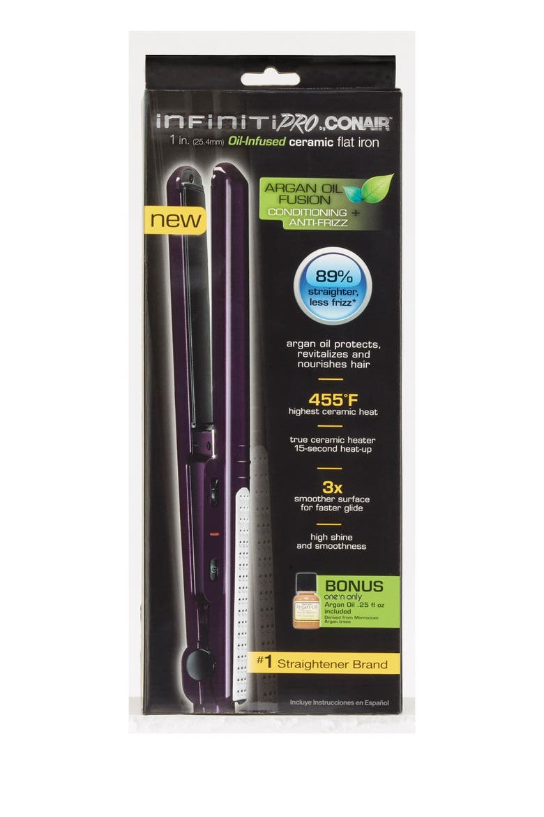 InfinitiPRO by Conair® 1-inch Tourmaline Ceramic Iron, Alternate, color, PLUM