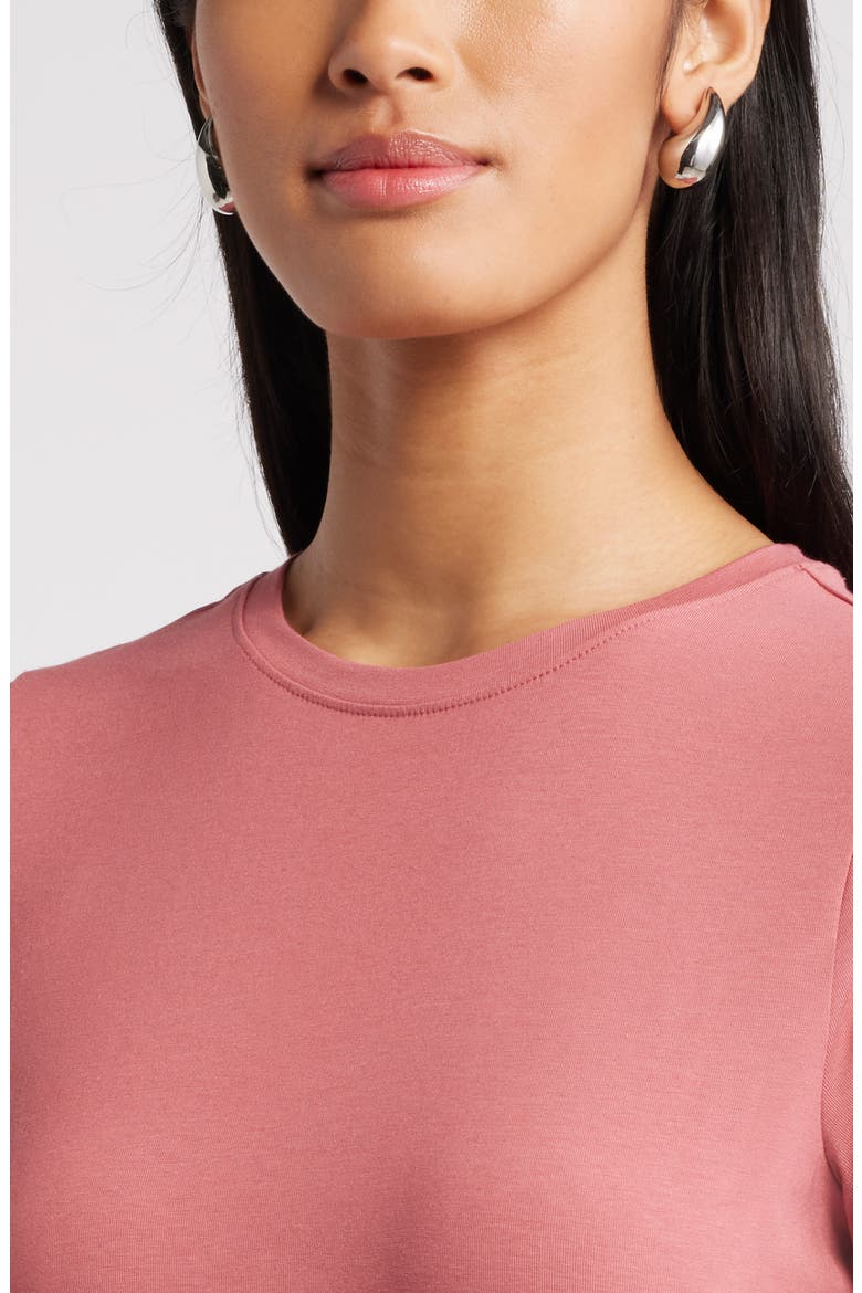 Pima Cotton Blend Crewneck T-Shirt, Alternate, color, PINK MAUVE