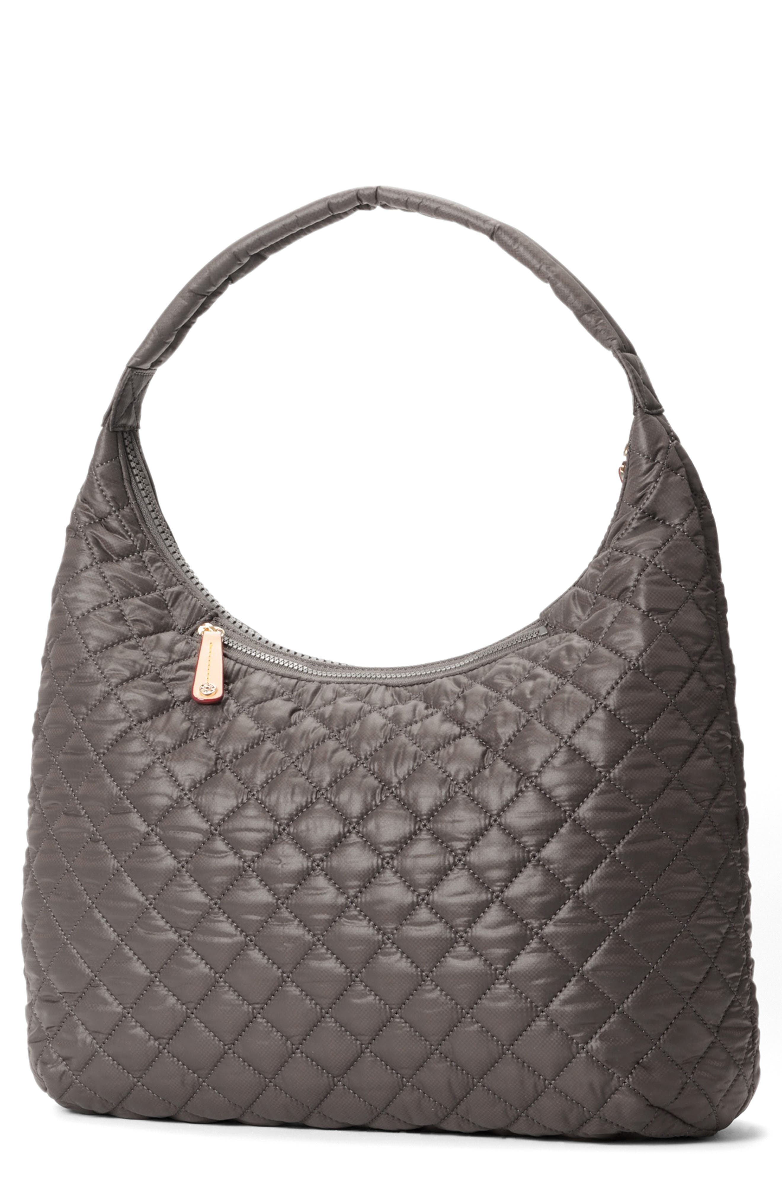 Large Metro Leather Trimmed Quilted Shoulder Bag, Main, color, MAGNET