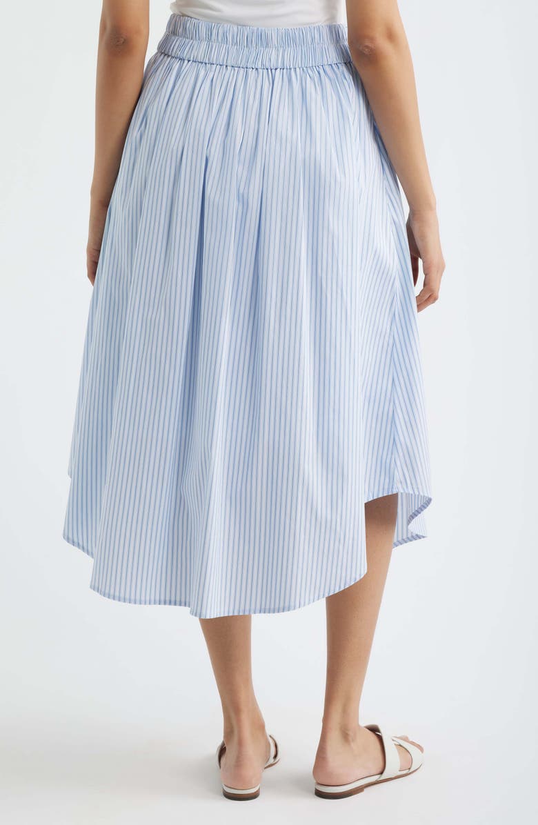 DELUC Chania Cotton Blend Midi Skirt, Alternate, color, Striped Light Blue
