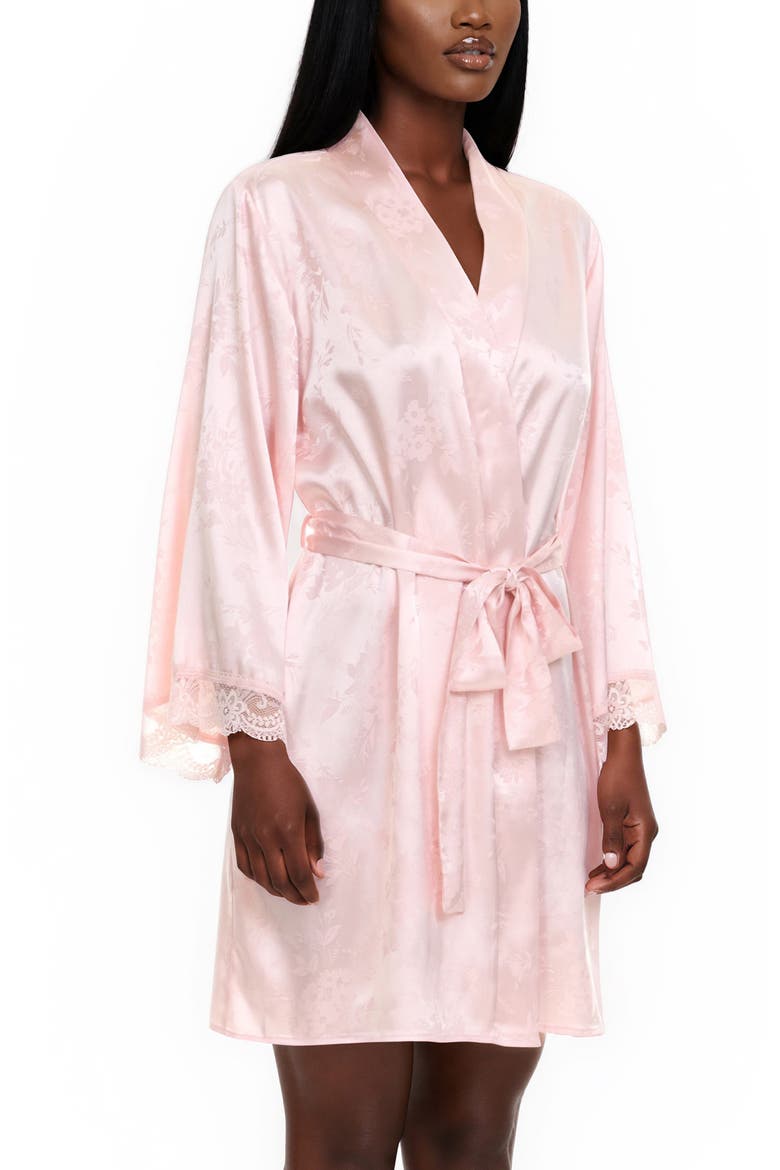 Eloisa Floral Satin Wrap, Alternate, color, PINK