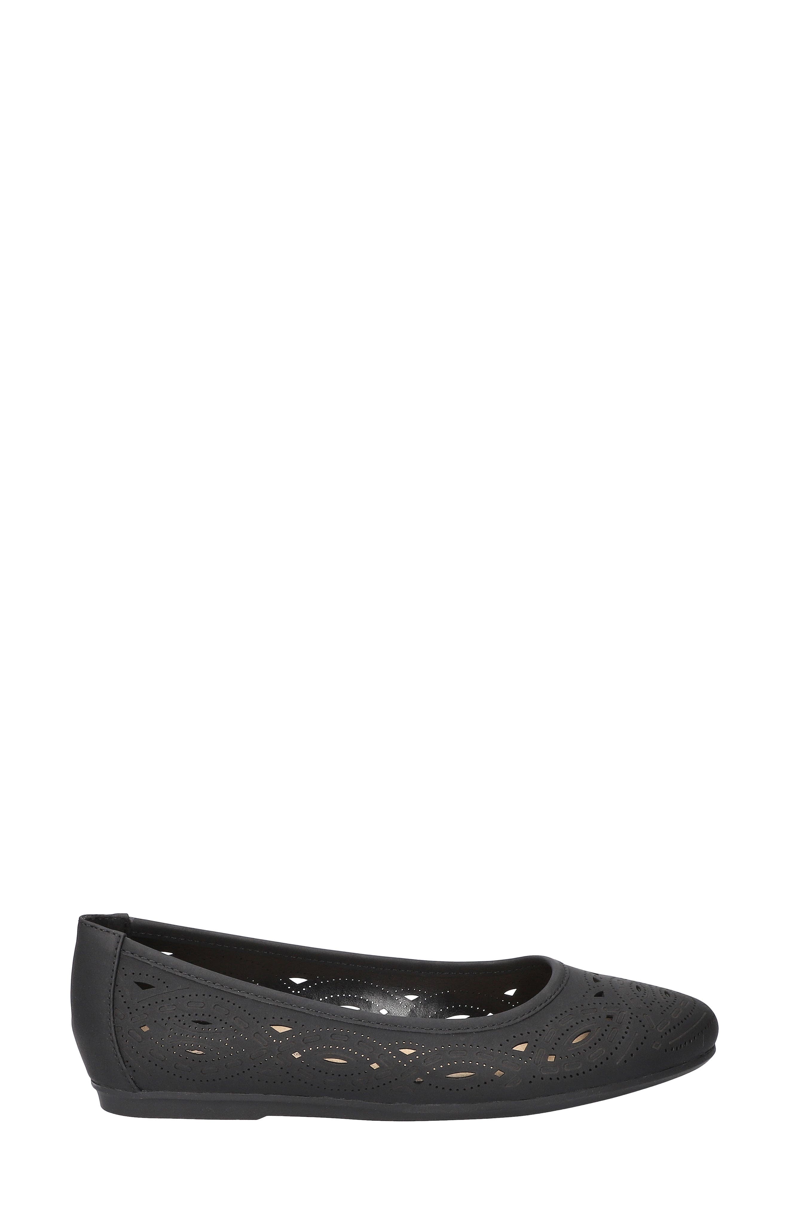 EASY STREET Jackie Laser Cut Flat, Alternate, color, Black