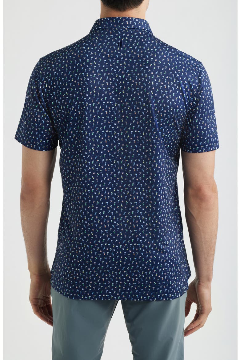 Pop Tails Cocktail Print Performance Jersey Polo, Alternate, color, NAVY