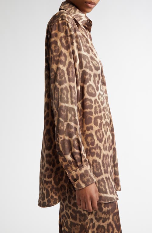 Stella Mccartney Leopard Belted Trench Coat In Multicolor Brown