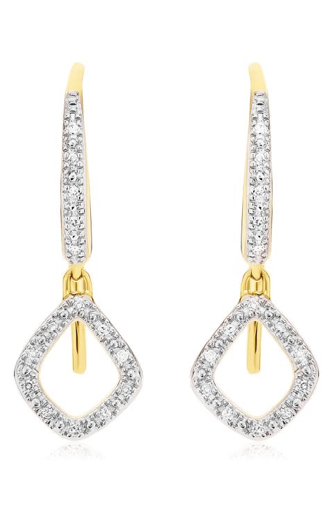 Riva Mini Kite Diamond Pavé Drop Earrings