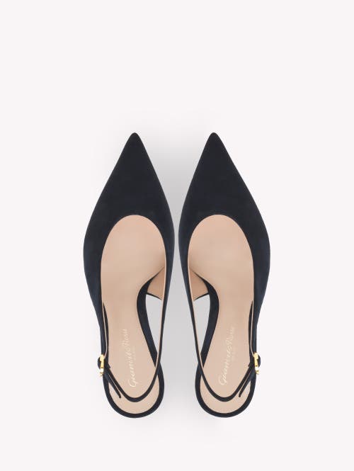 Gianvito Rossi Robbie 55 Suede Slingback Pumps In Blue