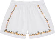 MAVRANS Embroidered Linen Blend Shorts
