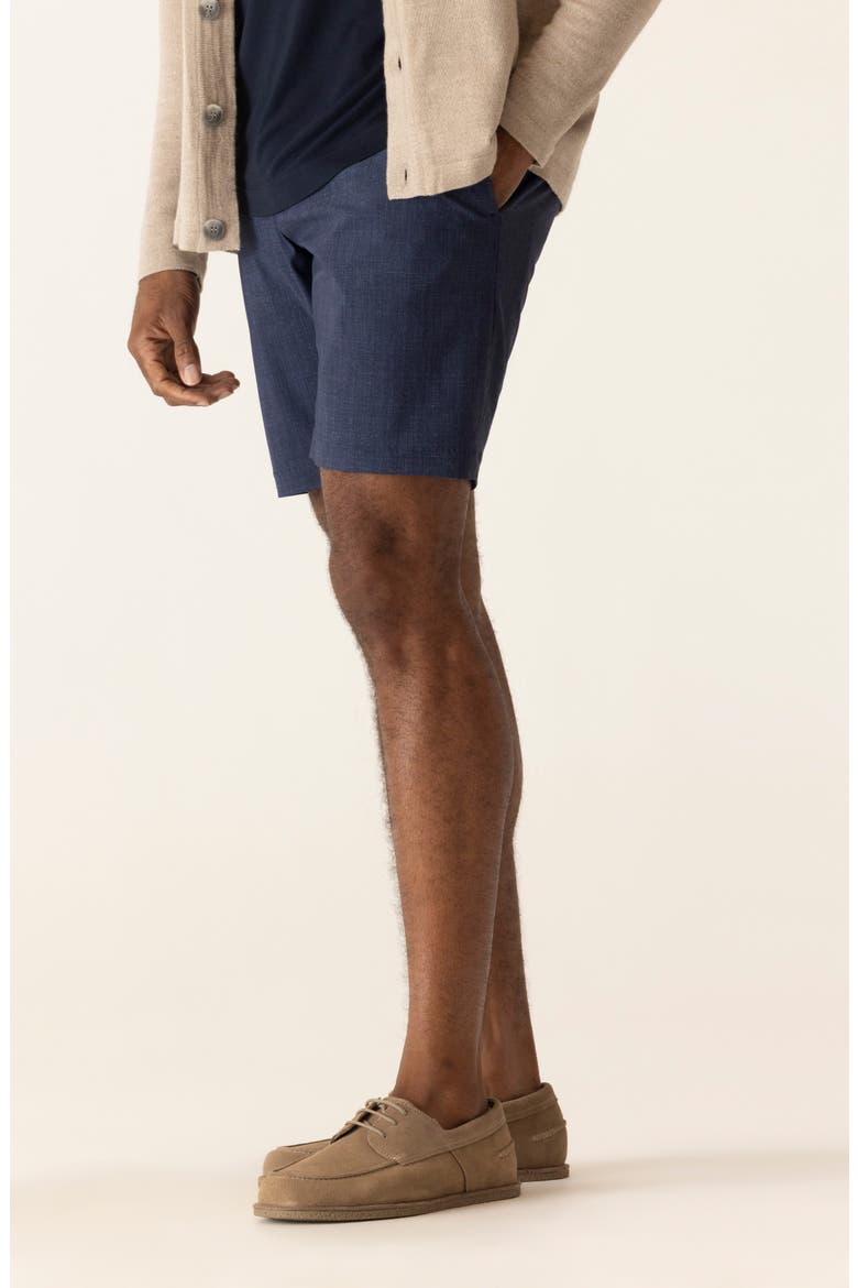 Galaxy 8.5-Inch Flat Front Knit Nylon Blend Bermuda Shorts, Alternate, color, INDIGO