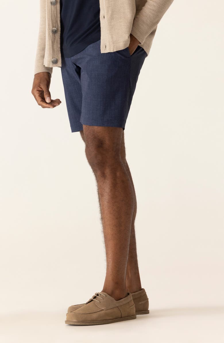 DEKE Galaxy 8.5-Inch Flat Front Knit Nylon Blend Bermuda Shorts, Alternate, color, Indigo