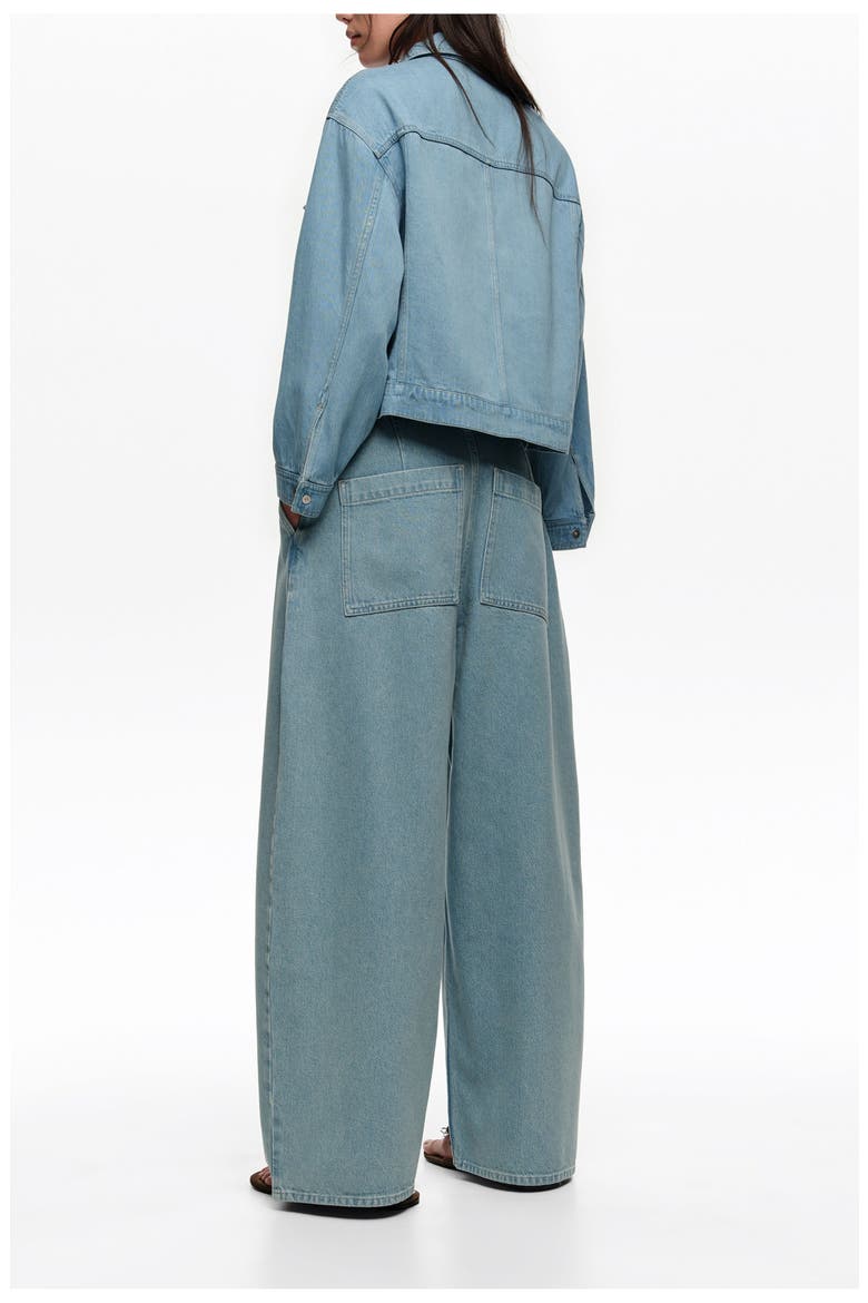 Fluid Straight-leg Denim With Pleats, Main, color, LIGHT DENIM BLUE