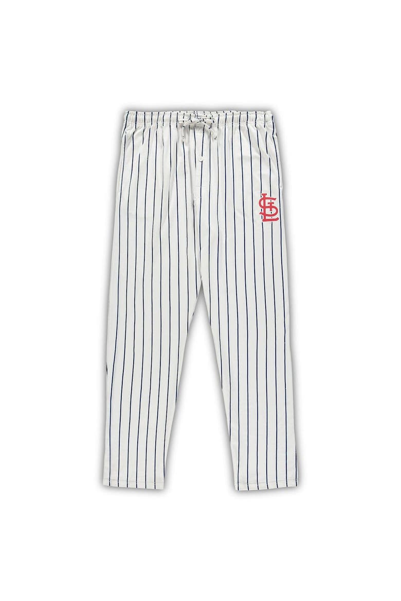 Men's Concepts Sport White/Navy St. Louis Cardinals Big & Tall Pinstripe Sleep Set, Alternate, color, White