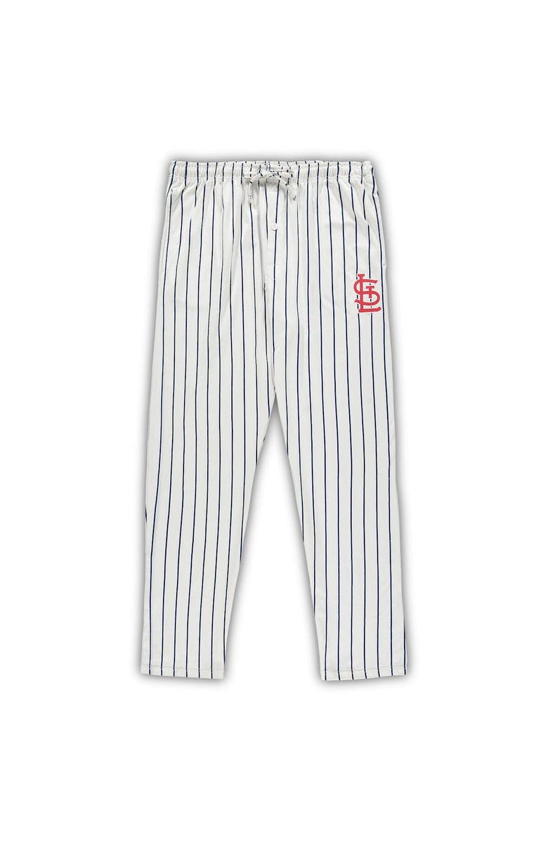 CONCEPTS SPORT Men's Concepts Sport White/Navy St. Louis Cardinals Big & Tall Pinstripe Sleep Set, Alternate, color, White