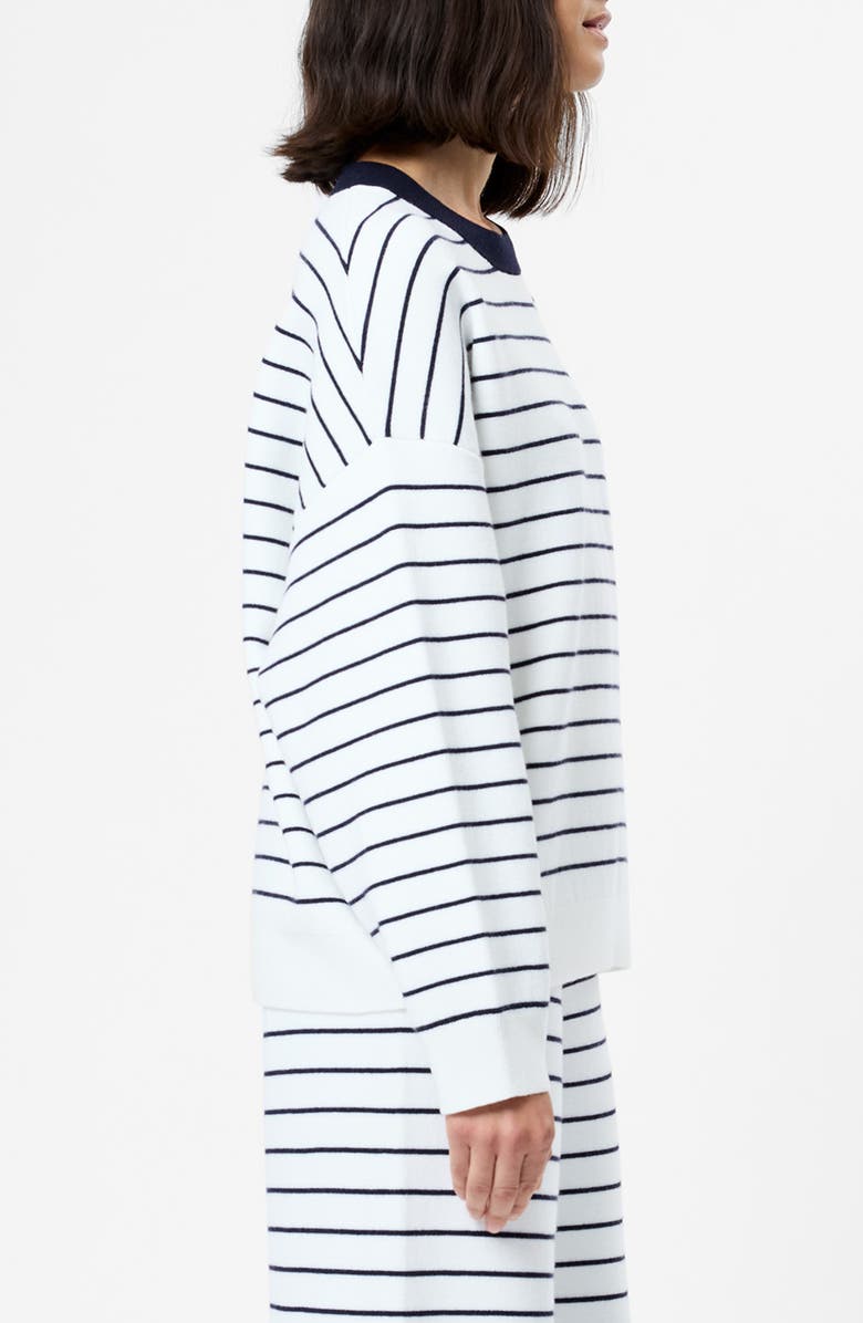 French Connection Marley Stripe Sweater, Alternate, color, White-Marine