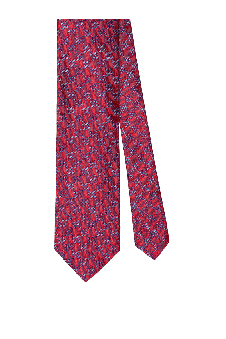 Robert Large Houndstooth Jacquard Best of Class Necktie, Main, color, Red
