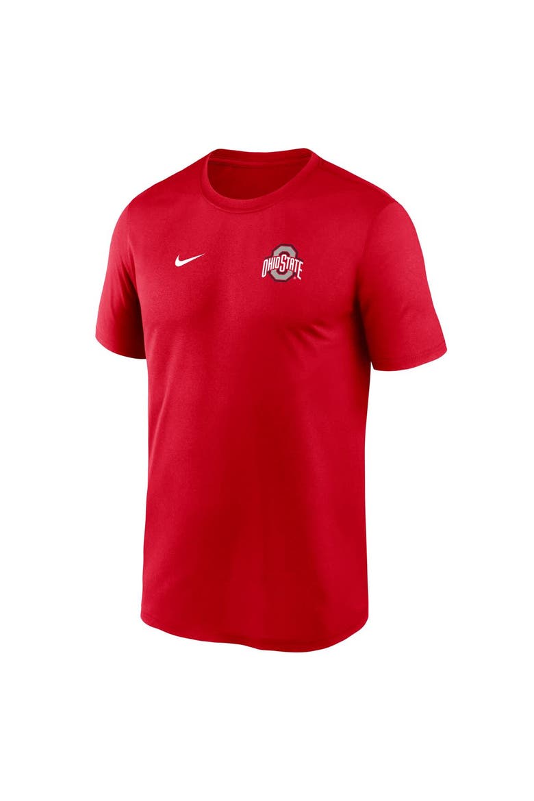 Men's Nike Scarlet Ohio State Buckeyes 2025 Sideline Small Logo Legend Performance T-Shirt, Alternate, color, Scarlet