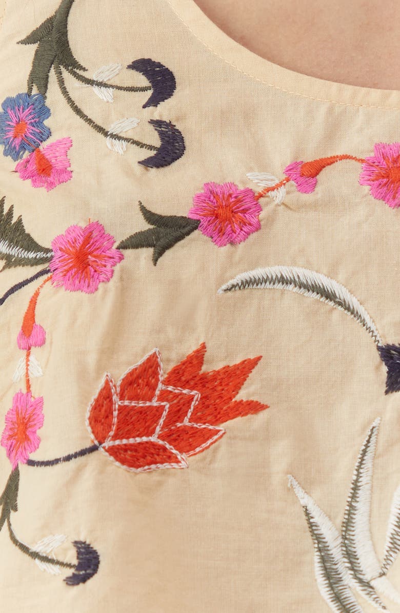 NASTY GAL Floral Embroidered Cotton Crop Tank, Alternate, color, 