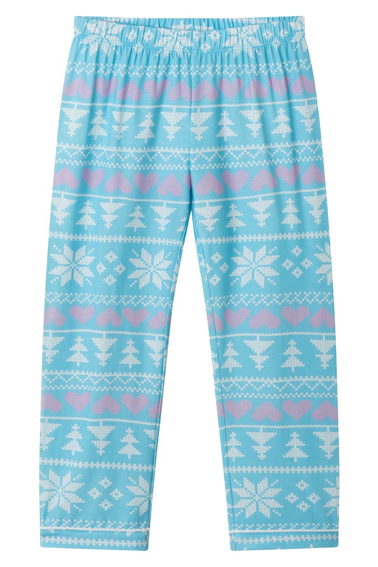 Kids' Two-Piece Pajamas, Alternate, color, AQUA