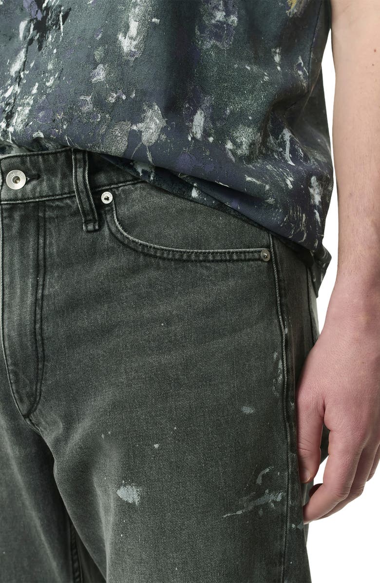 rag & bone Fit 4 Authentic Paint Splatter Rigid Straight Leg Jeans, Alternate, color, Painted Charcoal