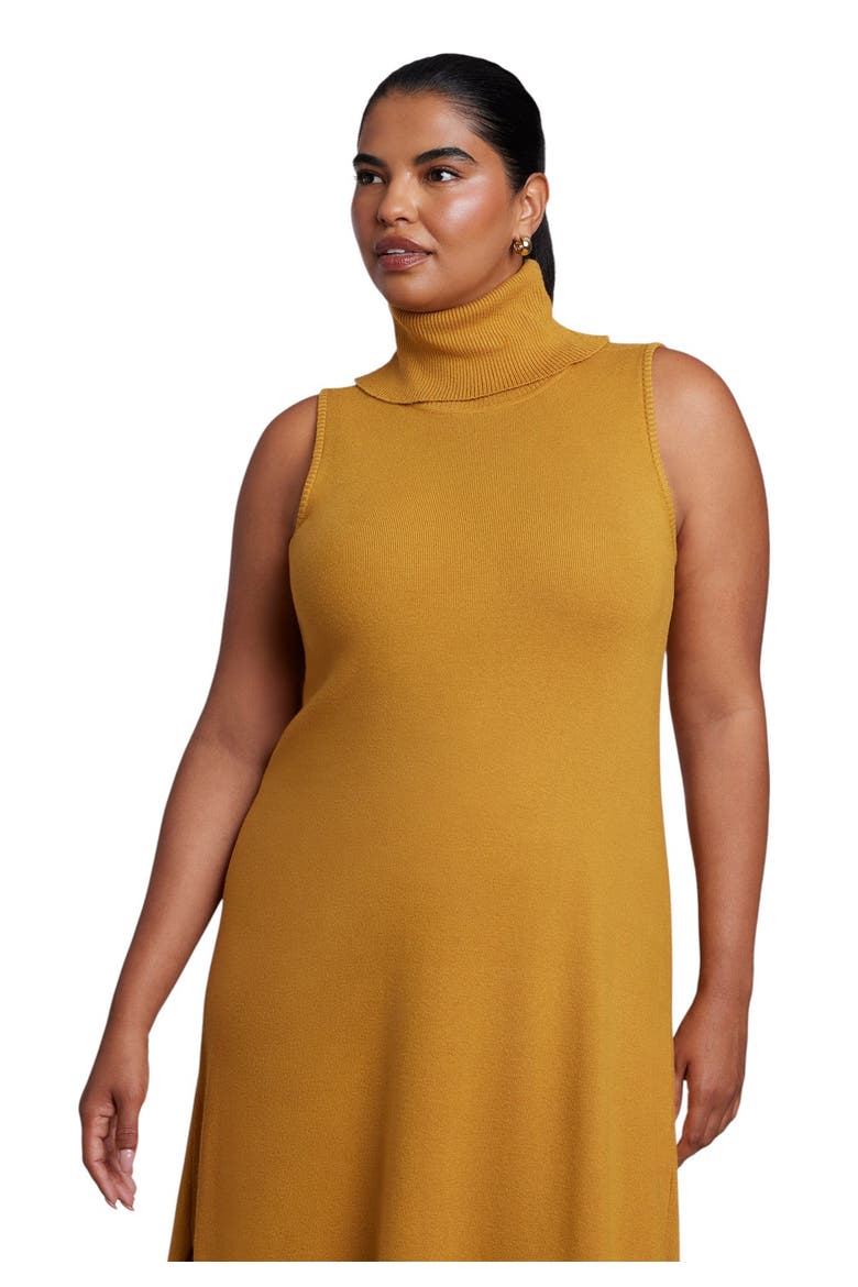 Turtleneck Sweater Midi Dress (plus), Alternate, color, HONEY