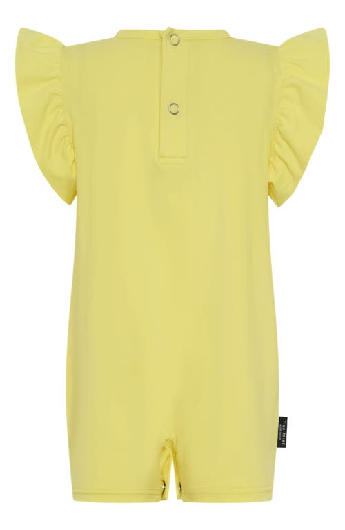 Tiny Tribe Lemon Flutter Sleeve Cotton Graphic Romper