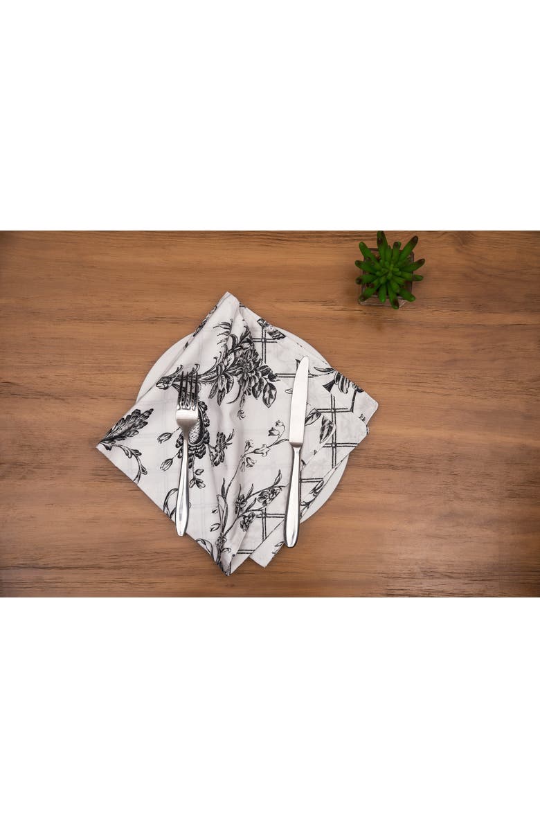 C&F Home Bleighton Black Cotton Napkin Machine Washable Set of 6, Alternate, color, Black