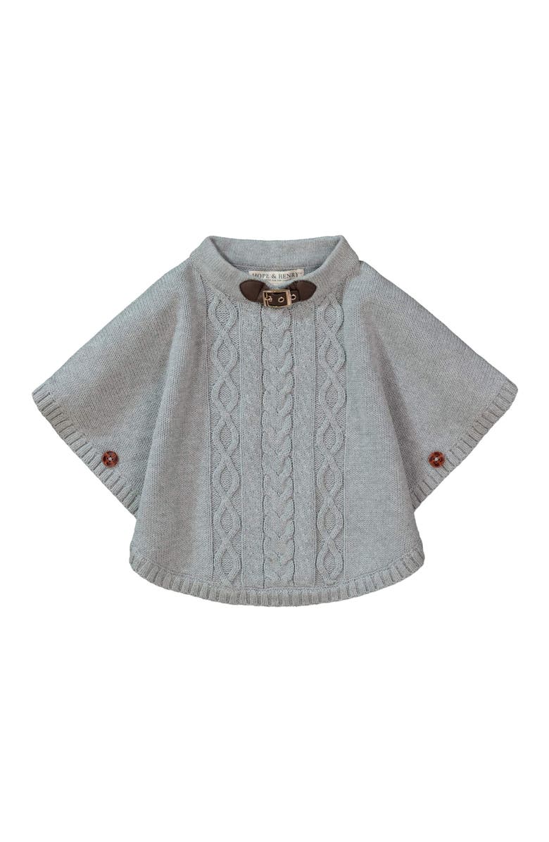 Hope & Henry Baby Girls' Cable Sweater Cape, Infant, Main, color, 
