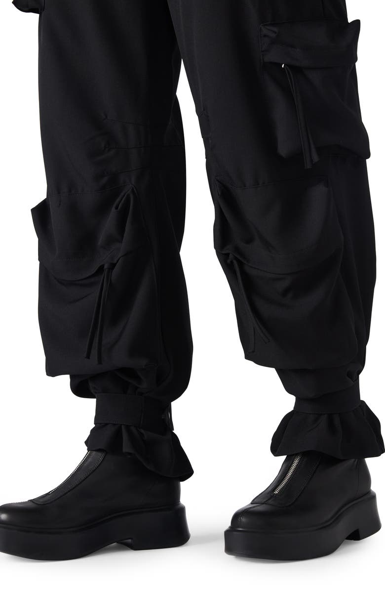 Steve Madden Duo Stretch Suiting Cargo Pants, Alternate, color, Black