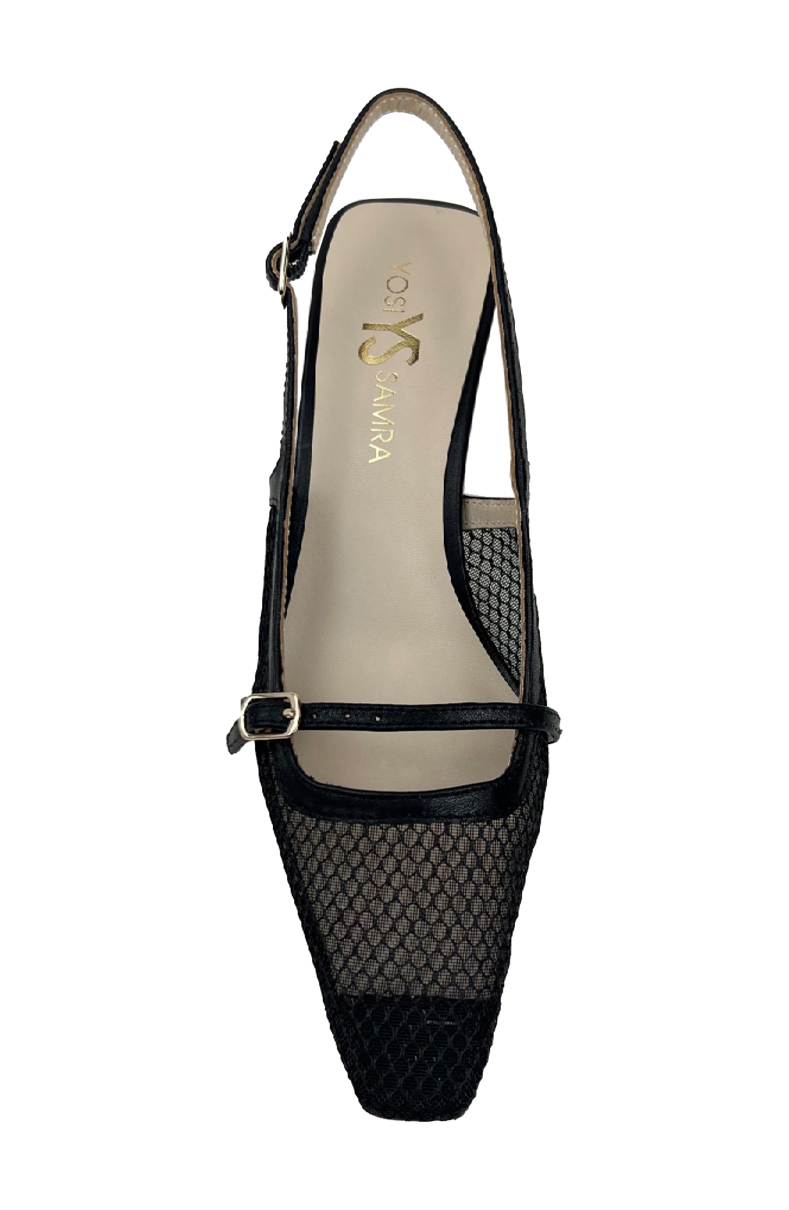 Yosi Samra Kate Slingback Pump, Alternate, color, Black Mesh