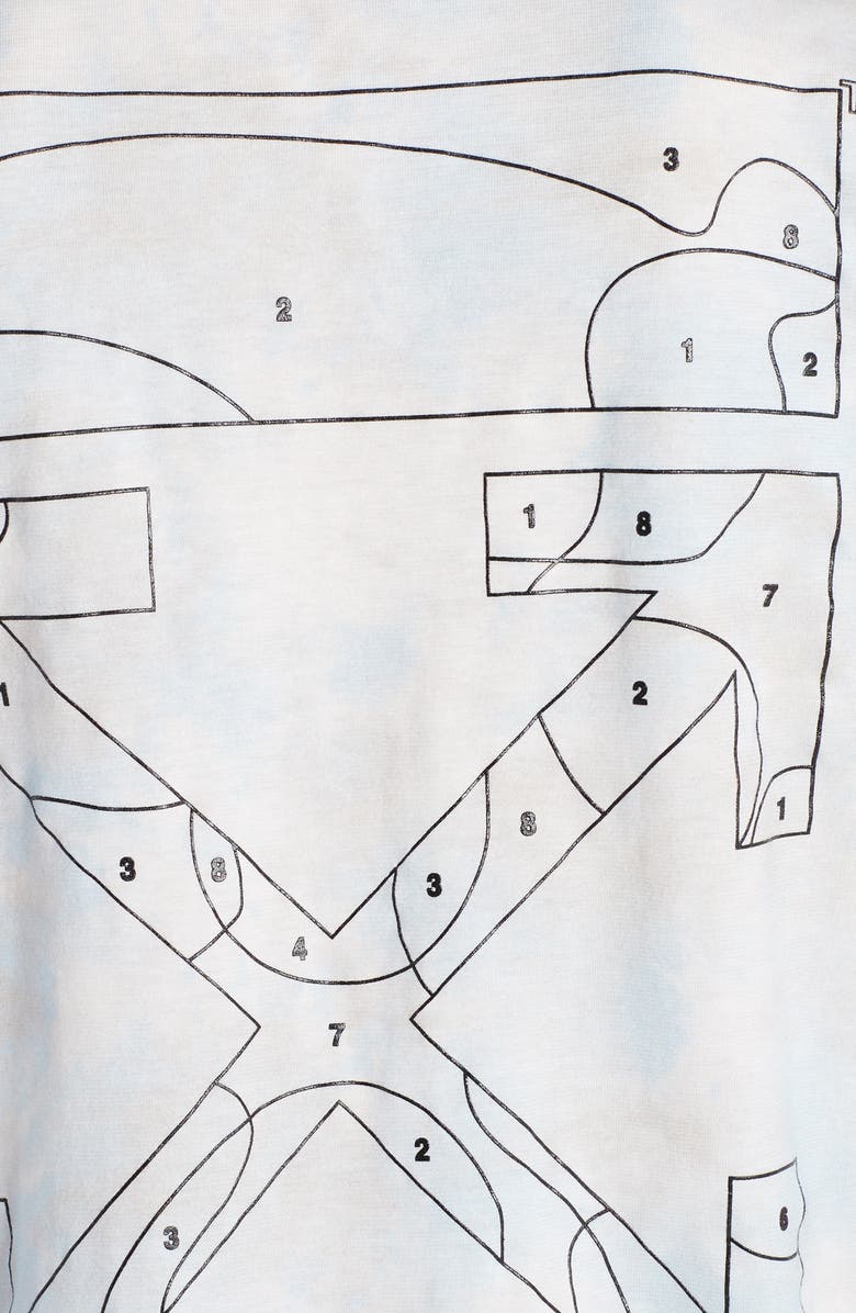 Off-White Puzzle Arrow Logo Tie Dye Cotton Tee, Alternate, color,