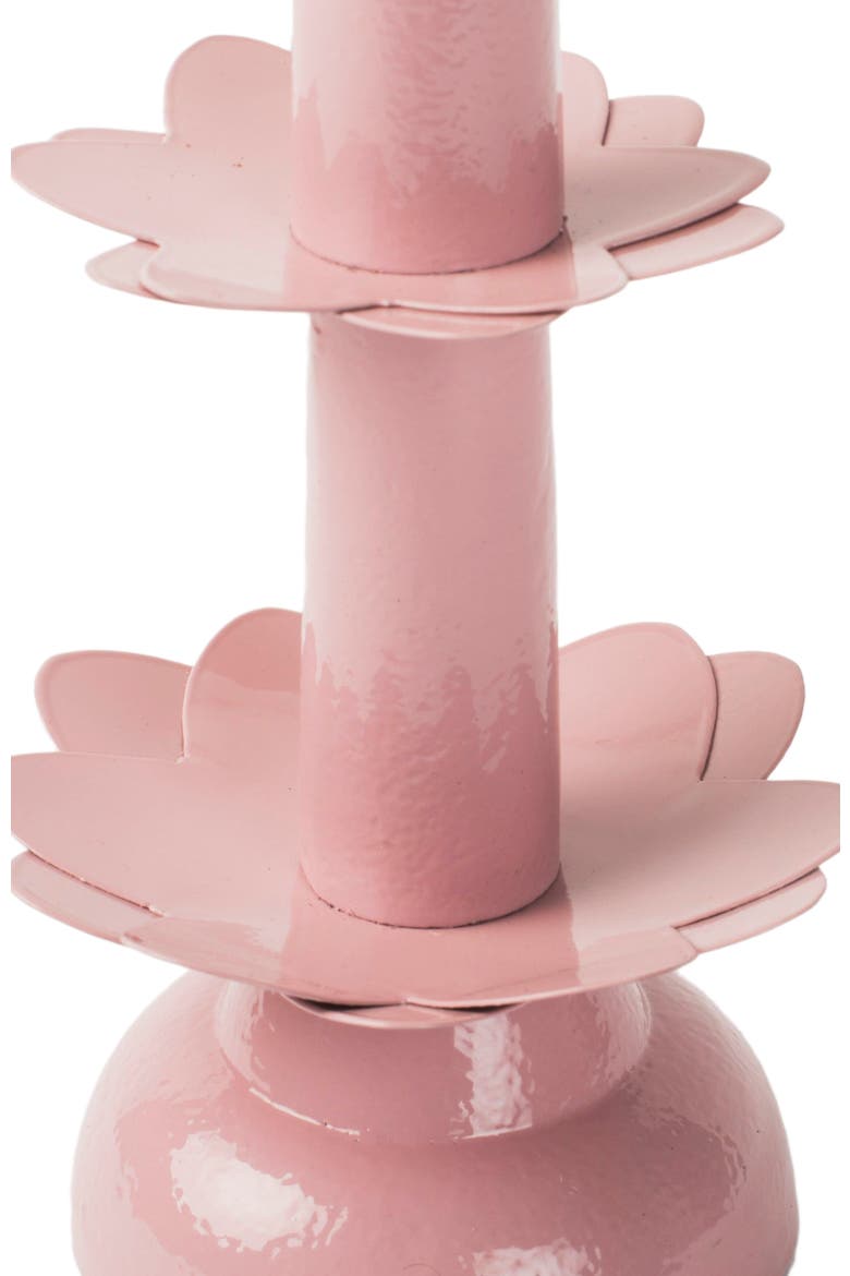 Lotus Bloom Tapered Pink Candleholders Small, Alternate, color, Pink