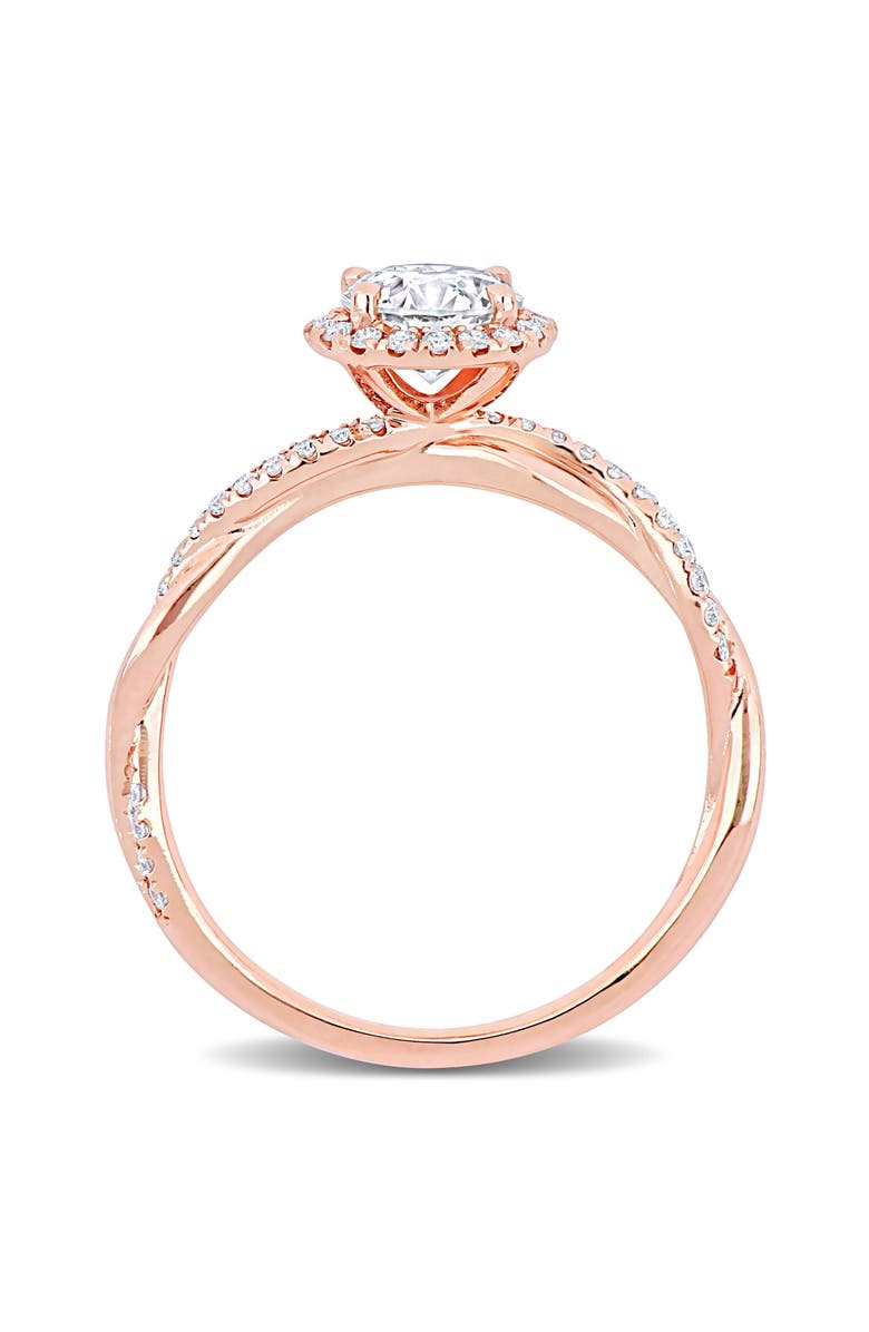 Julianna B. Diamond Crossover Halo Engagement Ring 14k, Alternate, color, 14K Rose Gold