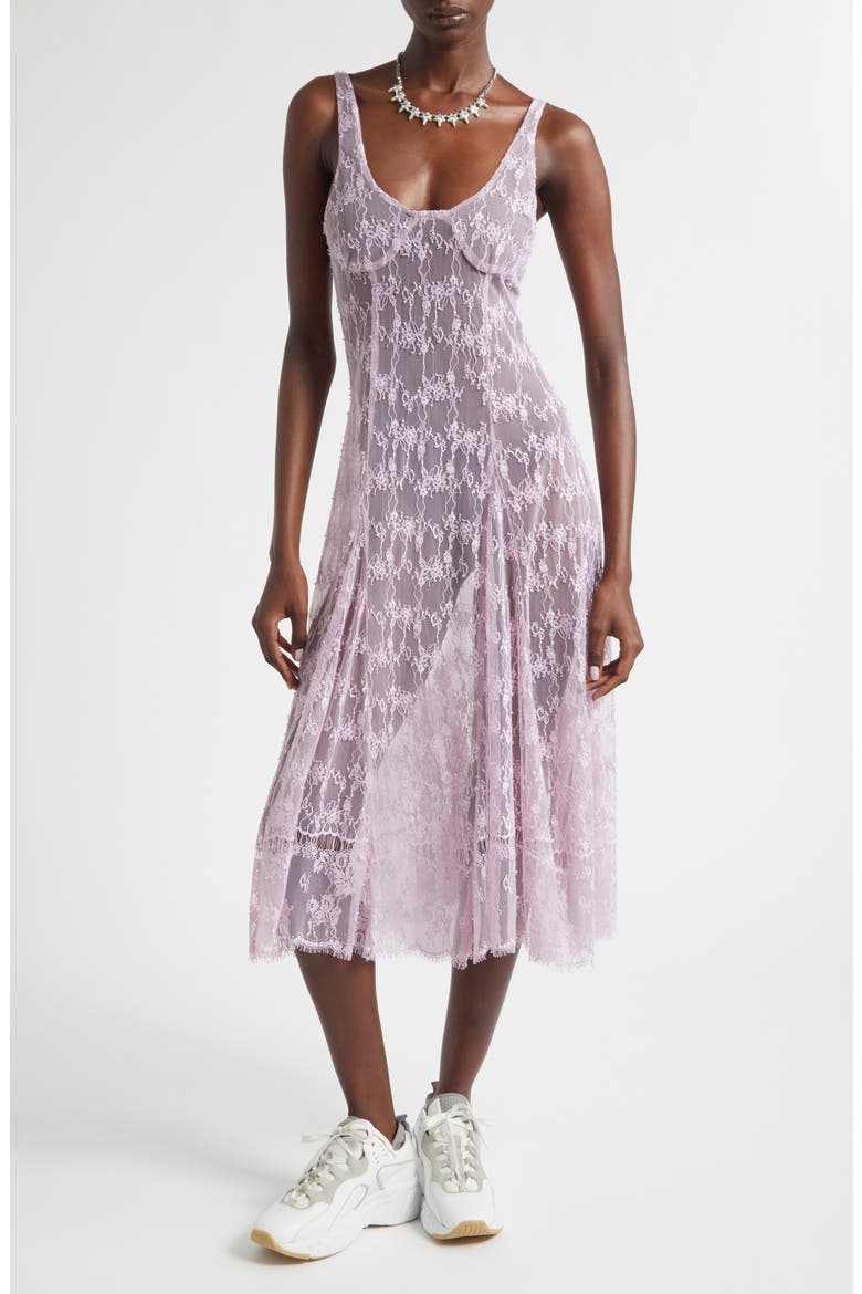 Pamela Sheer Lace Slipdress, Main, color, MAUVE