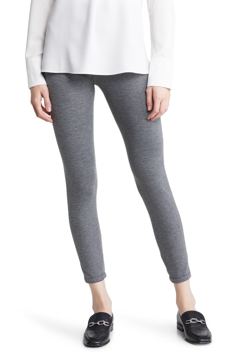 Reversible Ponte Knit Crop Leggings, Alternate, color, BLACK/ GRAY