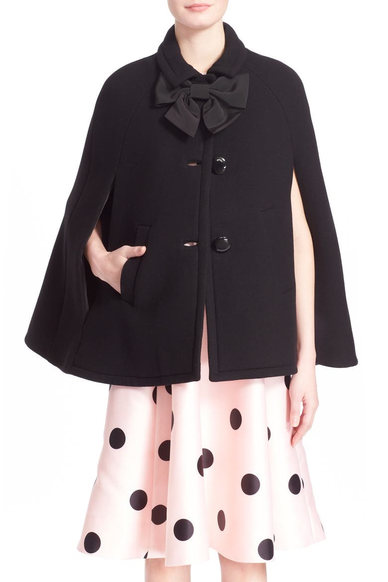 bow capelet, Main, color, BLACK
