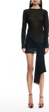 LIONESS Ford O-Ring Long Sleeve Mesh Minidress