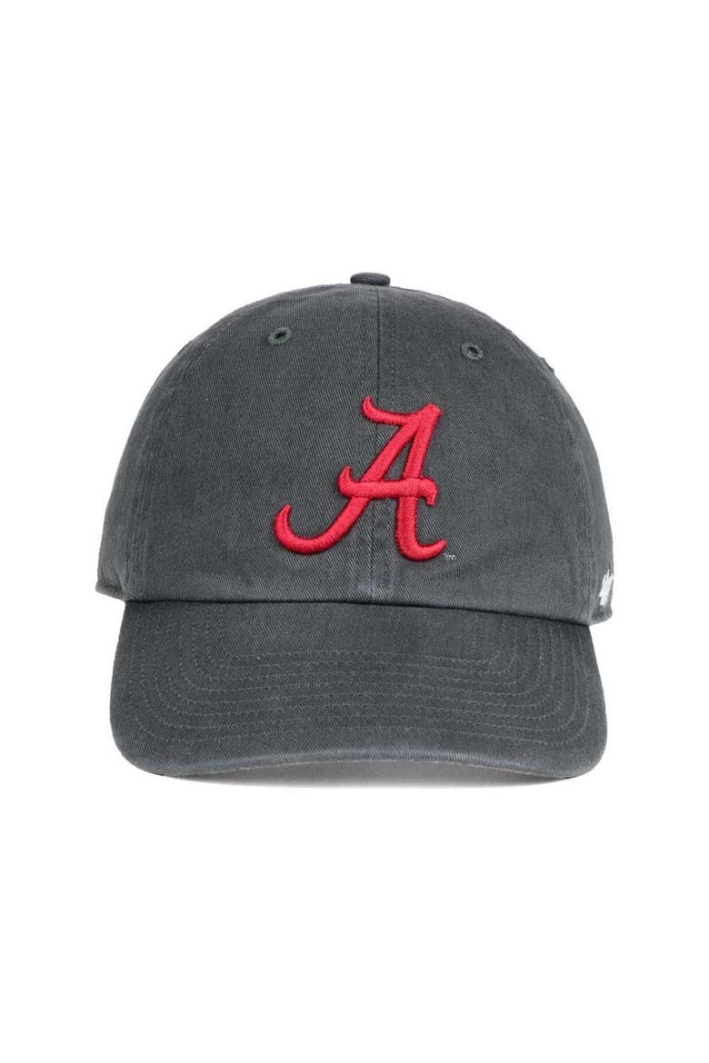 Men's '47 Charcoal Alabama Crimson Tide Vintage Clean Up Adjustable Hat, Alternate, color, Charcoal