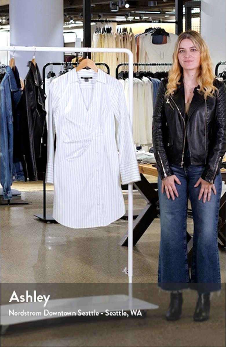 Isabelle Stripe Long Sleeve Stretch Poplin Shirtdress, sales video thumbnail