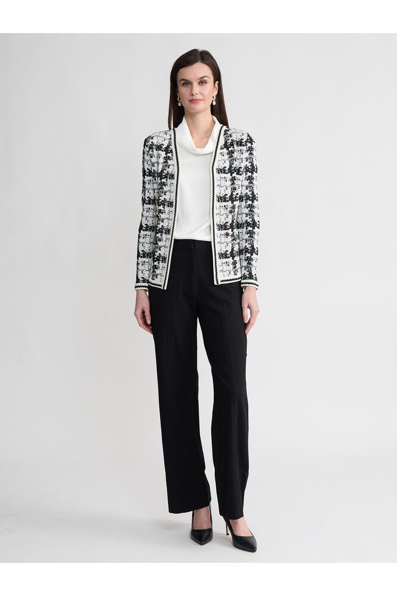 Tailored Faux Double Breasted Knit Jacket, Main, color, Black/New Ivory