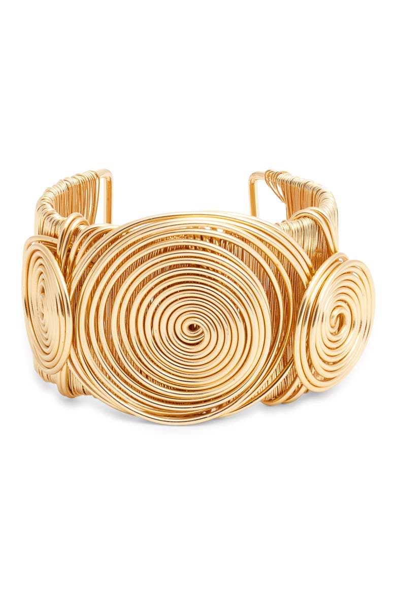 Swirl Cuff Bracelet, Main, color, GOLD
