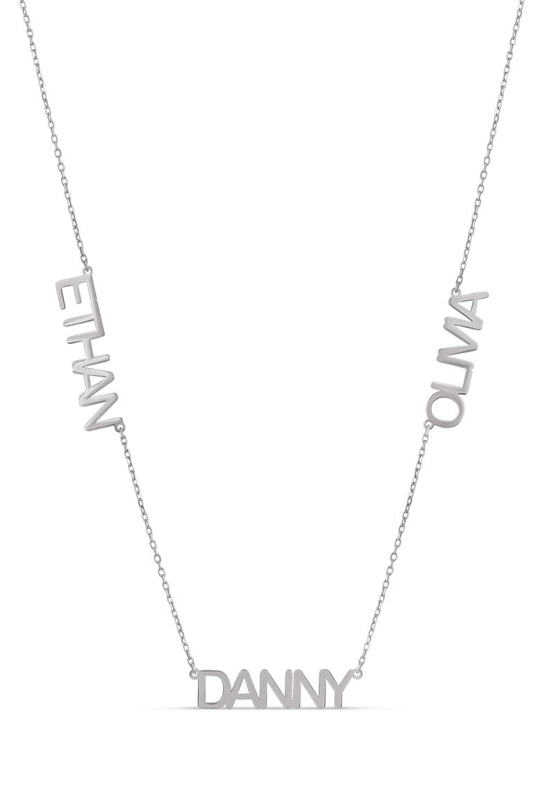 Multi Name Charm Necklace, Main, color, SILVER