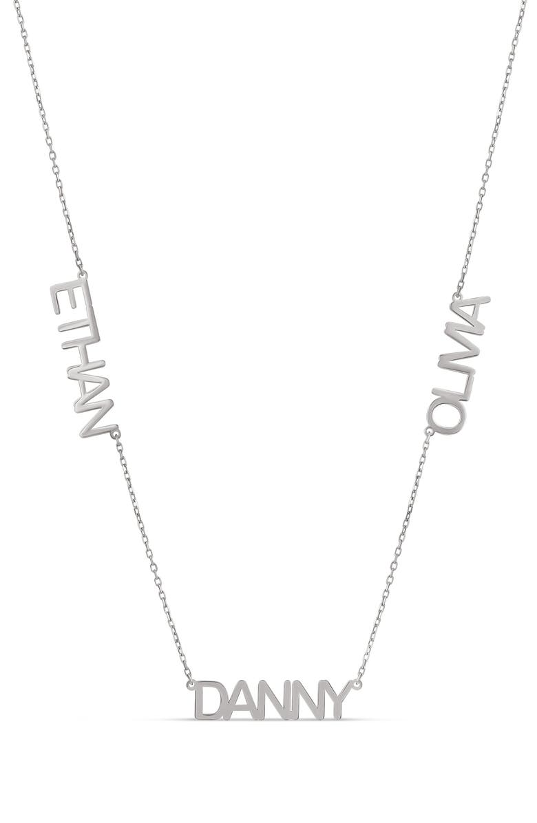 SHYMI Multi Name Charm Necklace, Main, color, Silver