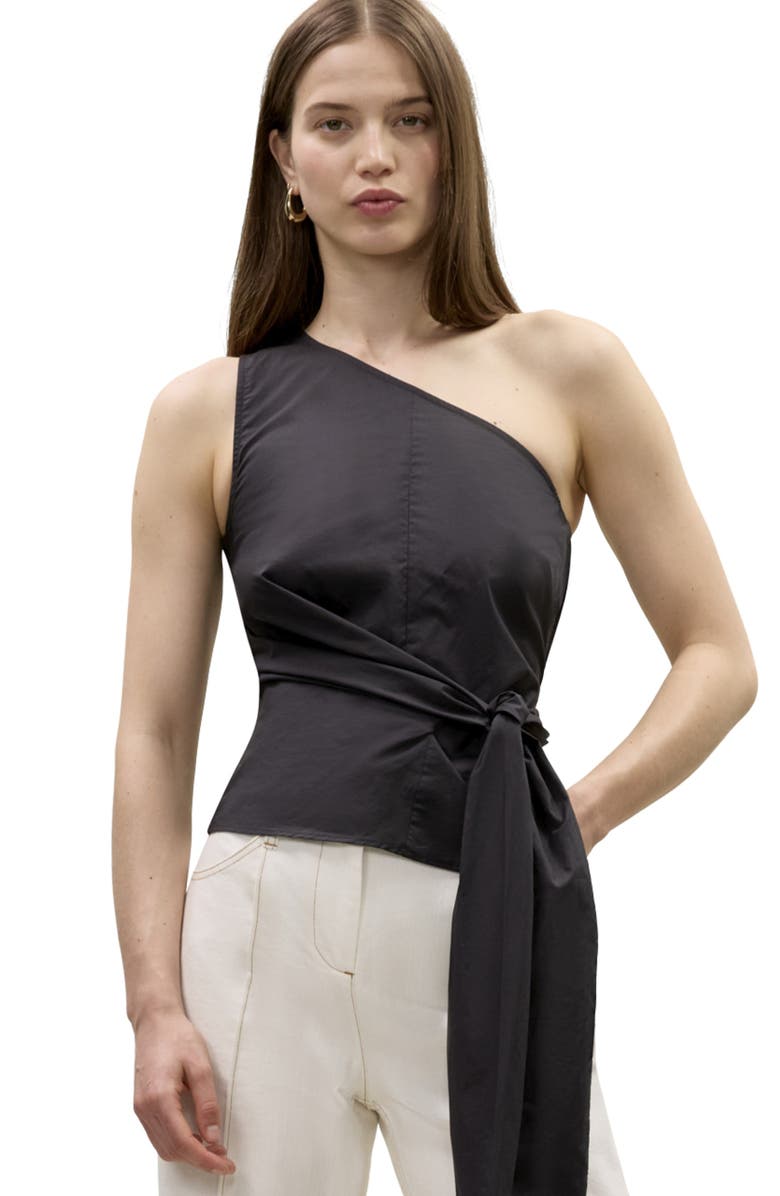 Rebecca Taylor Isla Poplin Top, Main, color, Black