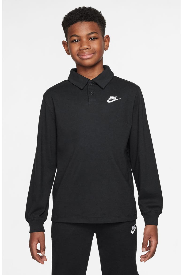 Kids' Cotton Polo, Main, color, BLACK/ BLACK/ WHITE