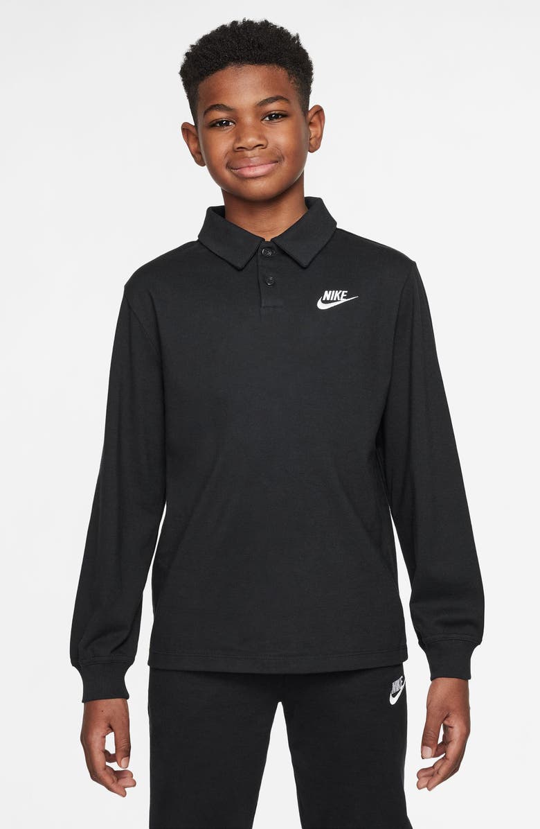 Nike Kids' Cotton Polo, Main, color, Black/ Black/ White