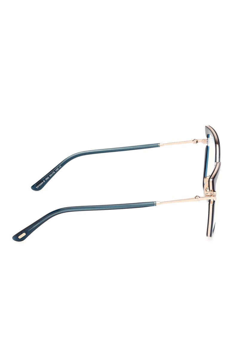 54mm Butterfly Blue Light Blocking Optical Glasses, Alternate, color, TEAL ROSE GOLD / T LOGO
