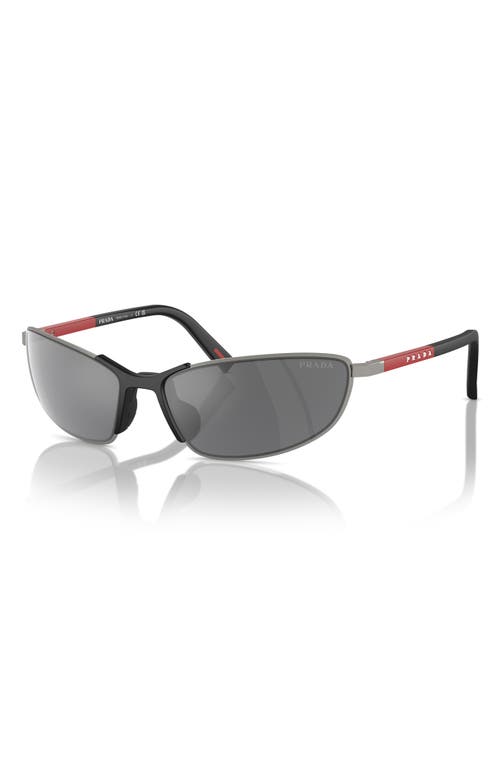Prada Linea Rossa 60mm Oval Sunglasses In Gunmetal